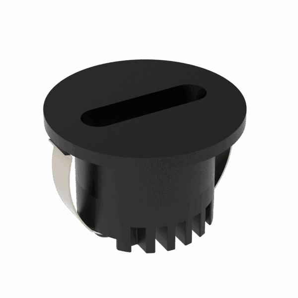 Aura 240V Round 3W LED TRIO IP20 Black Steplight