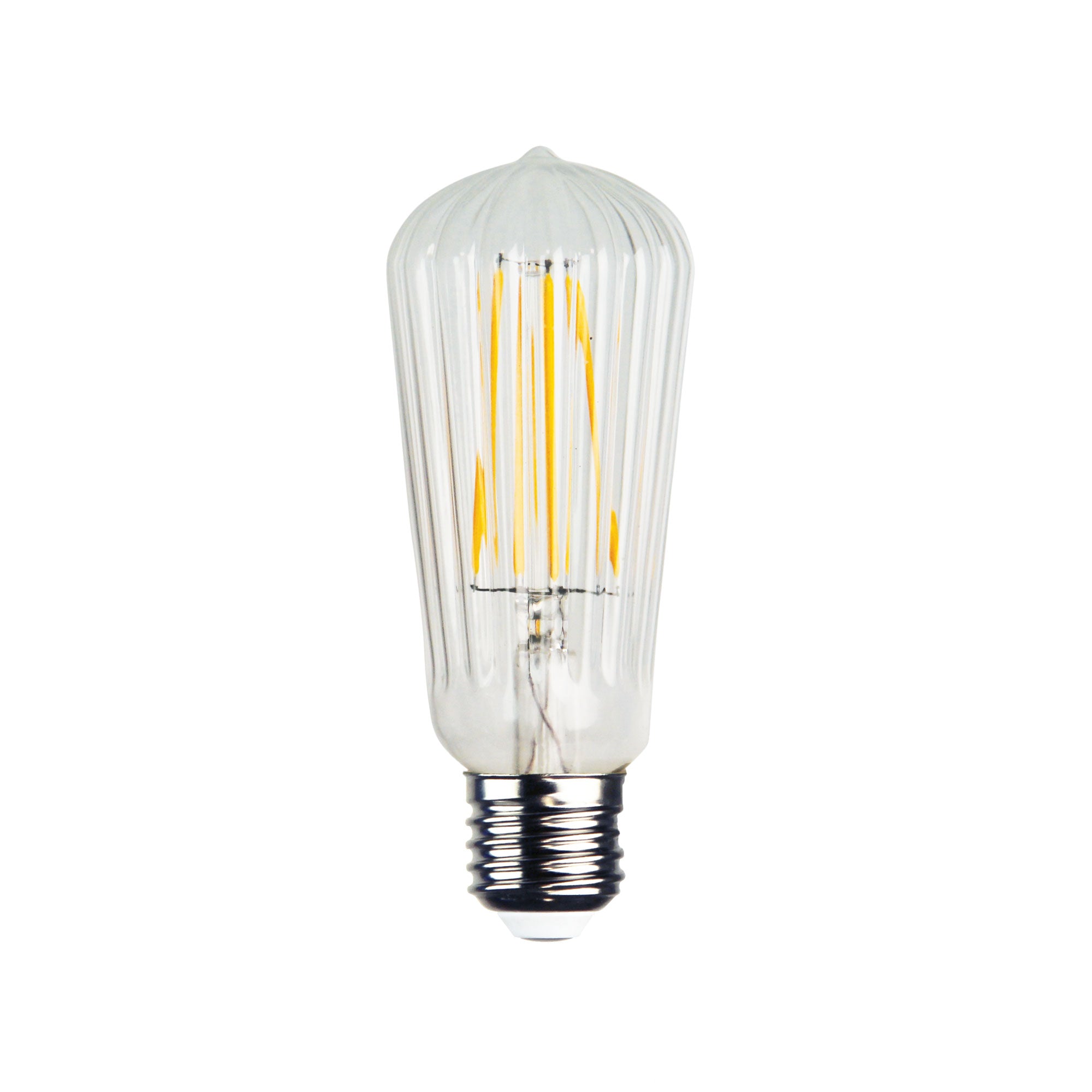 Filament LED ST64 Ribbed 2W / E27 / 2200K Ribbed Glass