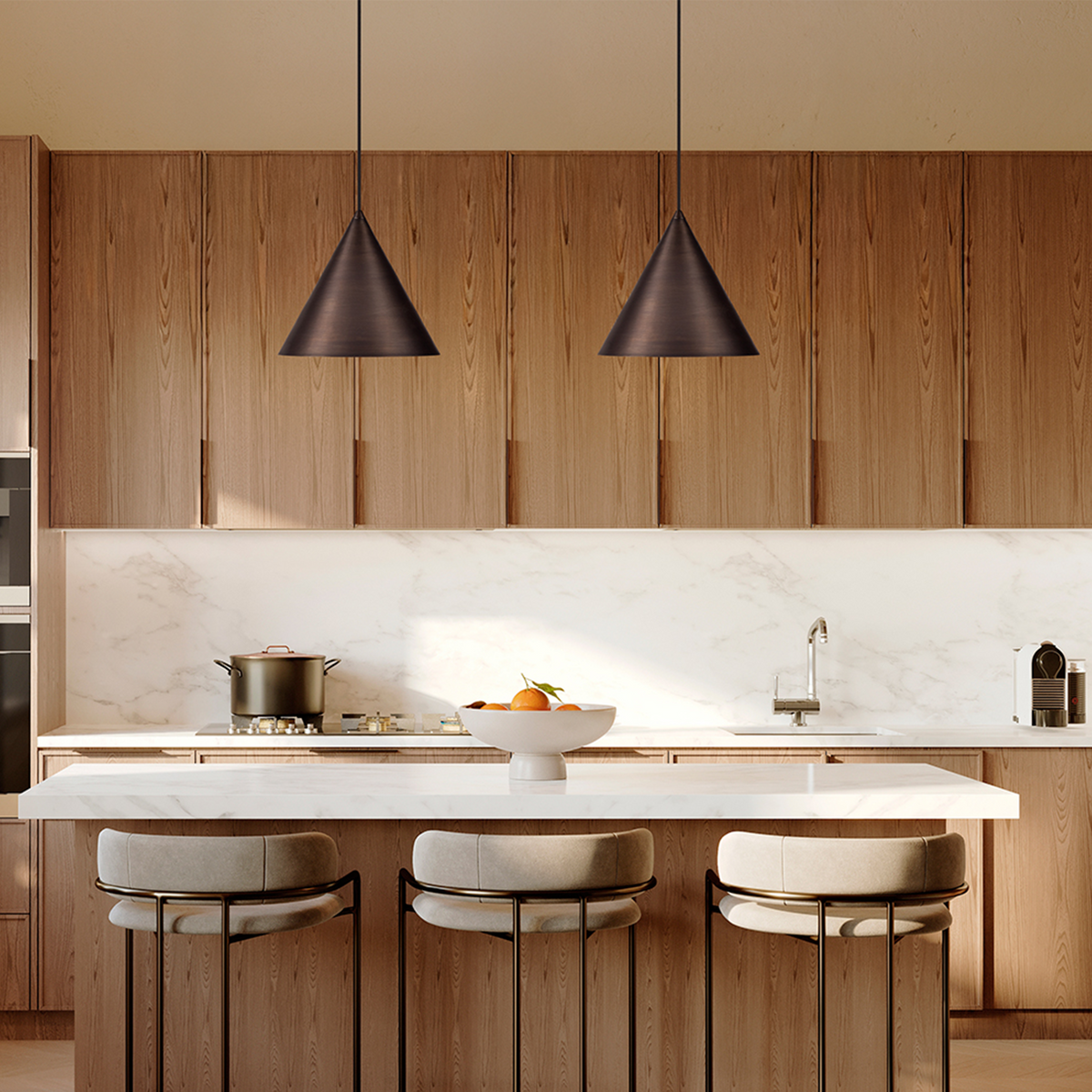 Coda 1 Light E27 Brass Pendant