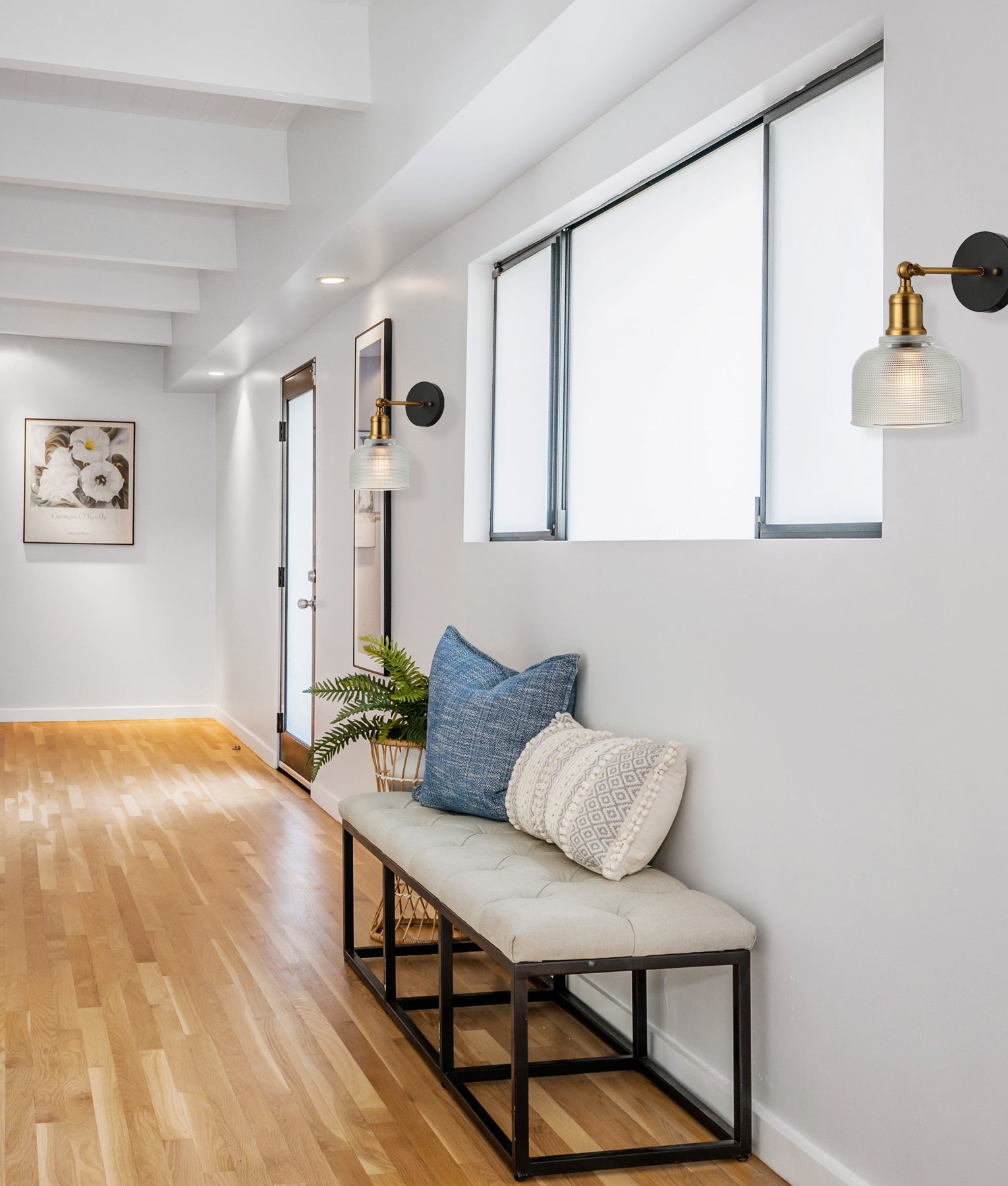 Bell: Interior Dome Clear Segmented Glass Wall Light