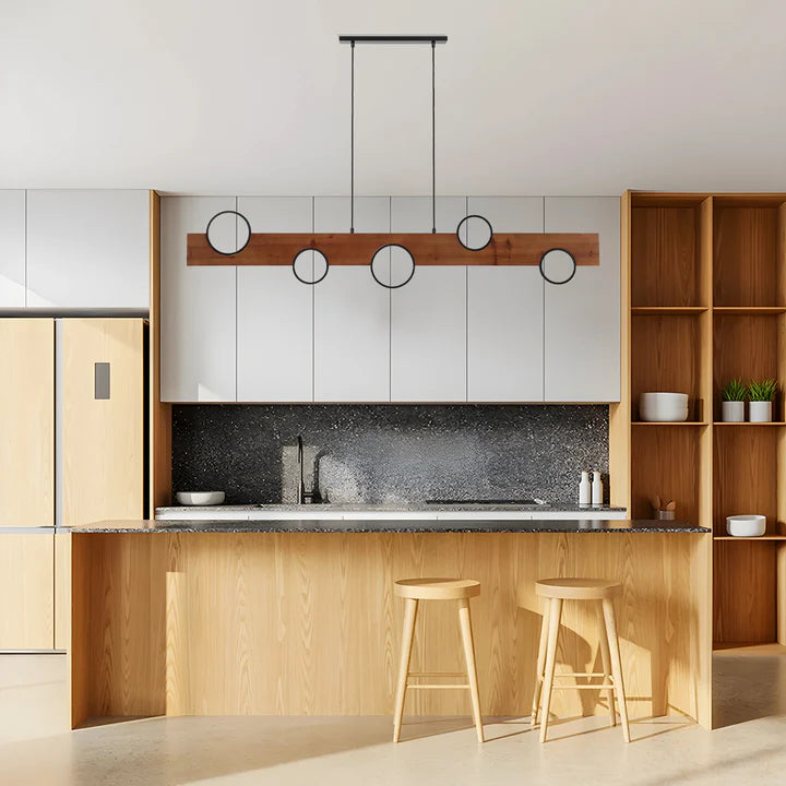 Bergen Black & Walnut 34W 3000K Linear LED Pendant