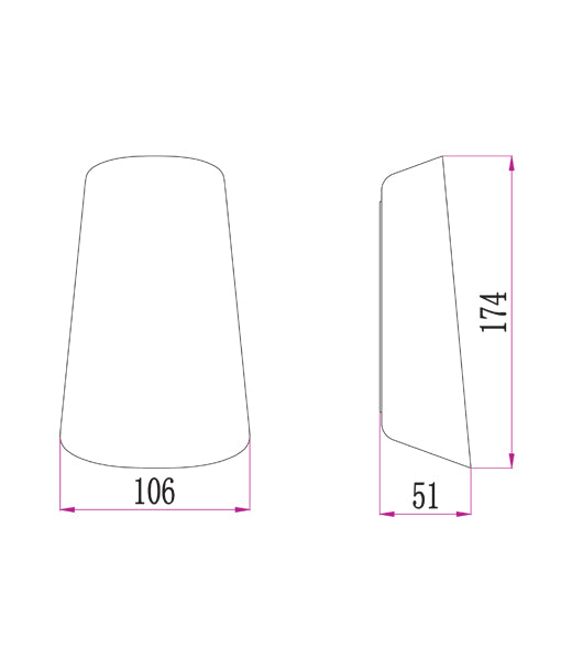 BES: LED Exterior Surface Mounted Cone Up/Down Wall Light IP65