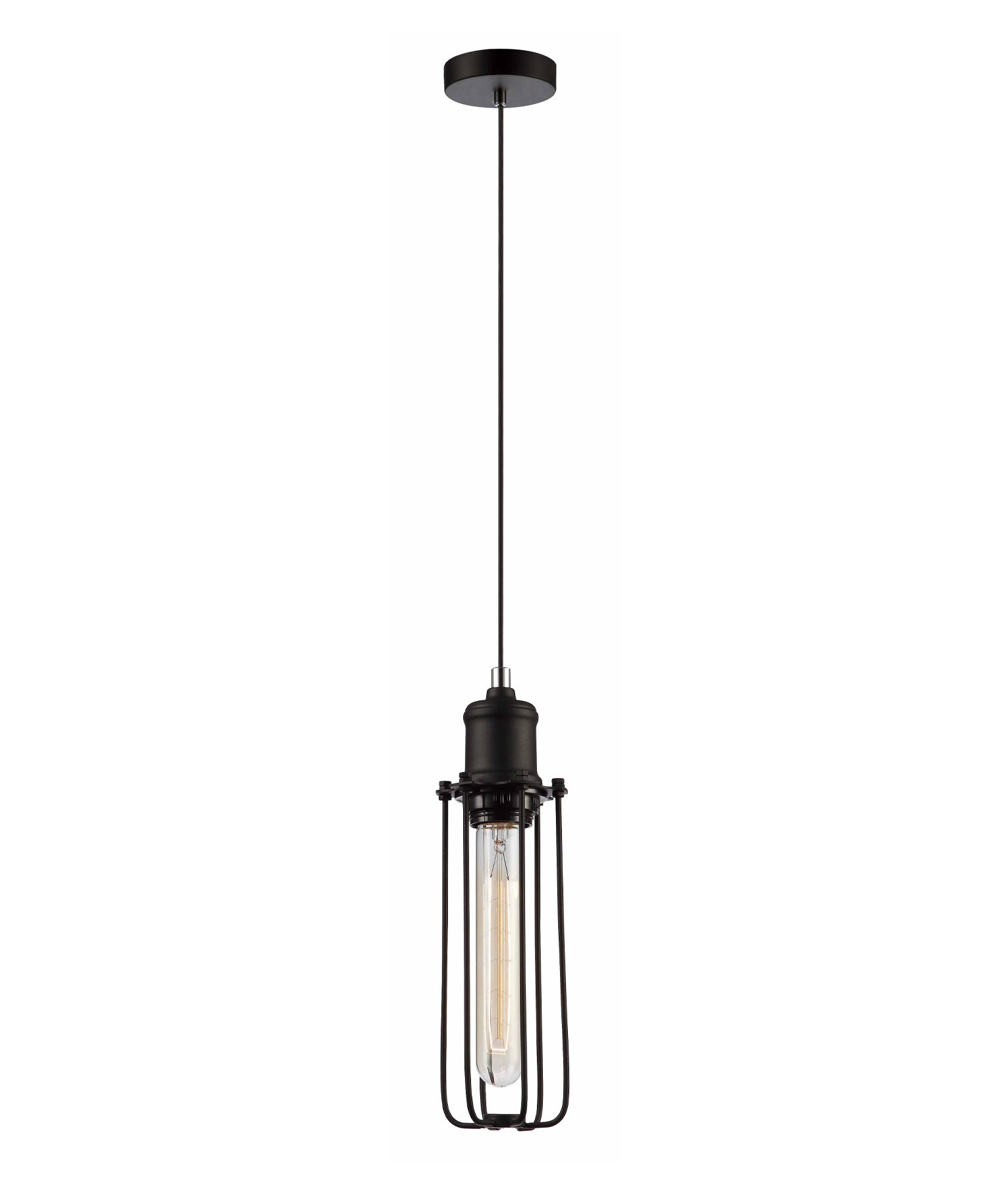 BLACKBAND Industrial Black Tubular Bird Cage Pendant Light