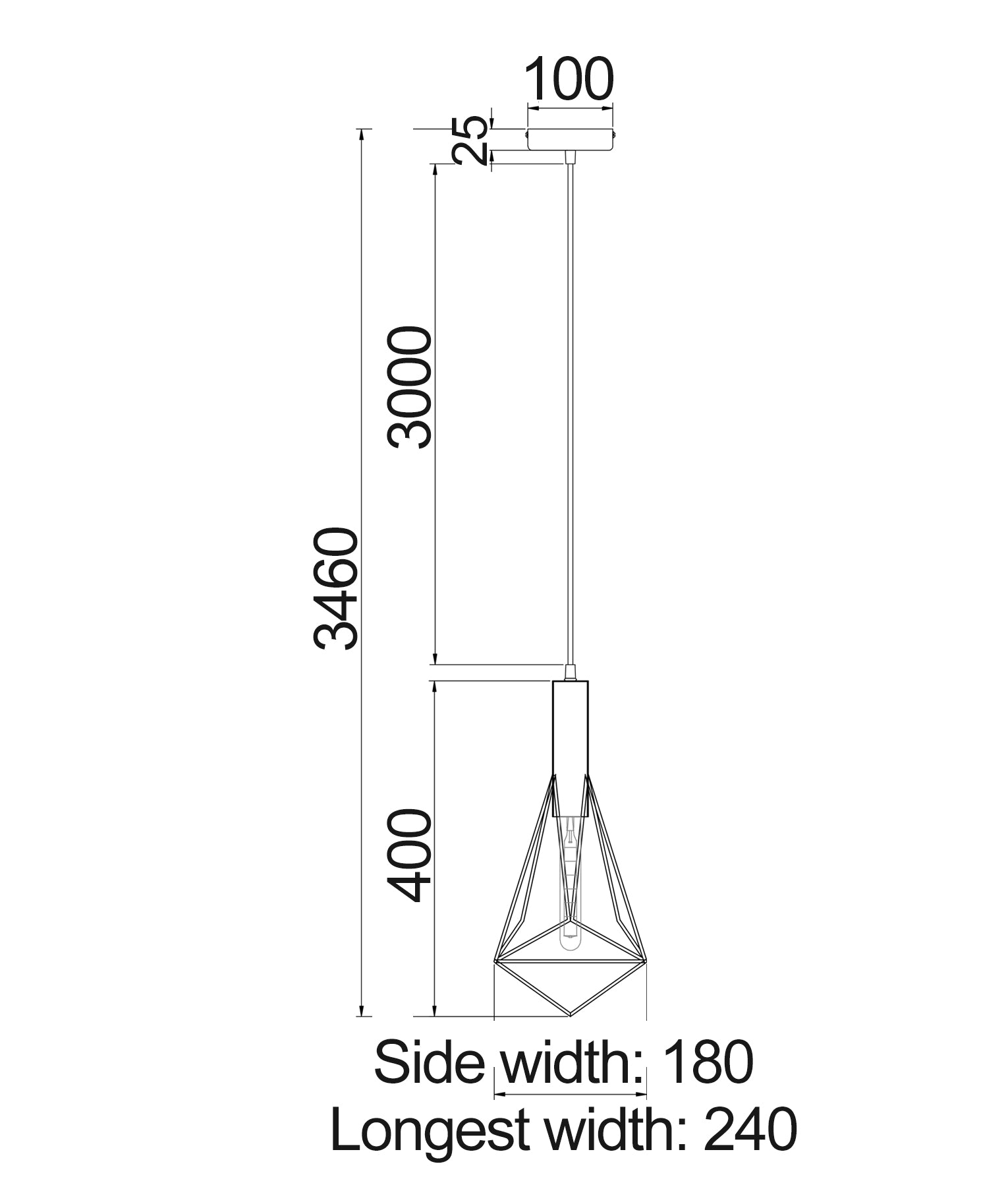 BLACKBAND & WHITEBAND: Diamond Shape Bird Cage Pendant Lights