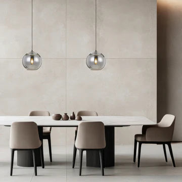 Bondi 30 Black & Smoke Glass 30cm Pendant