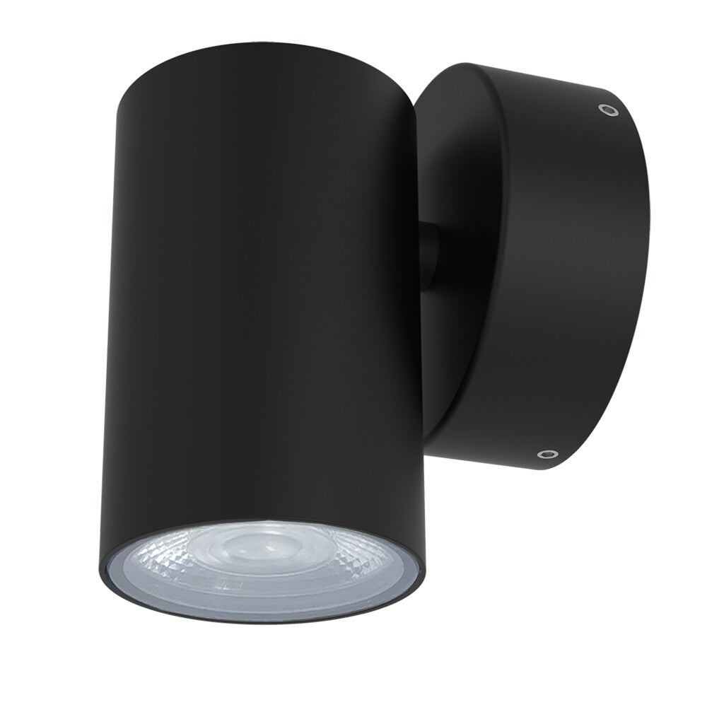 Bondi II Tri-Colour LED Wall Light 240V 5W 3/4/6K IP65 Black