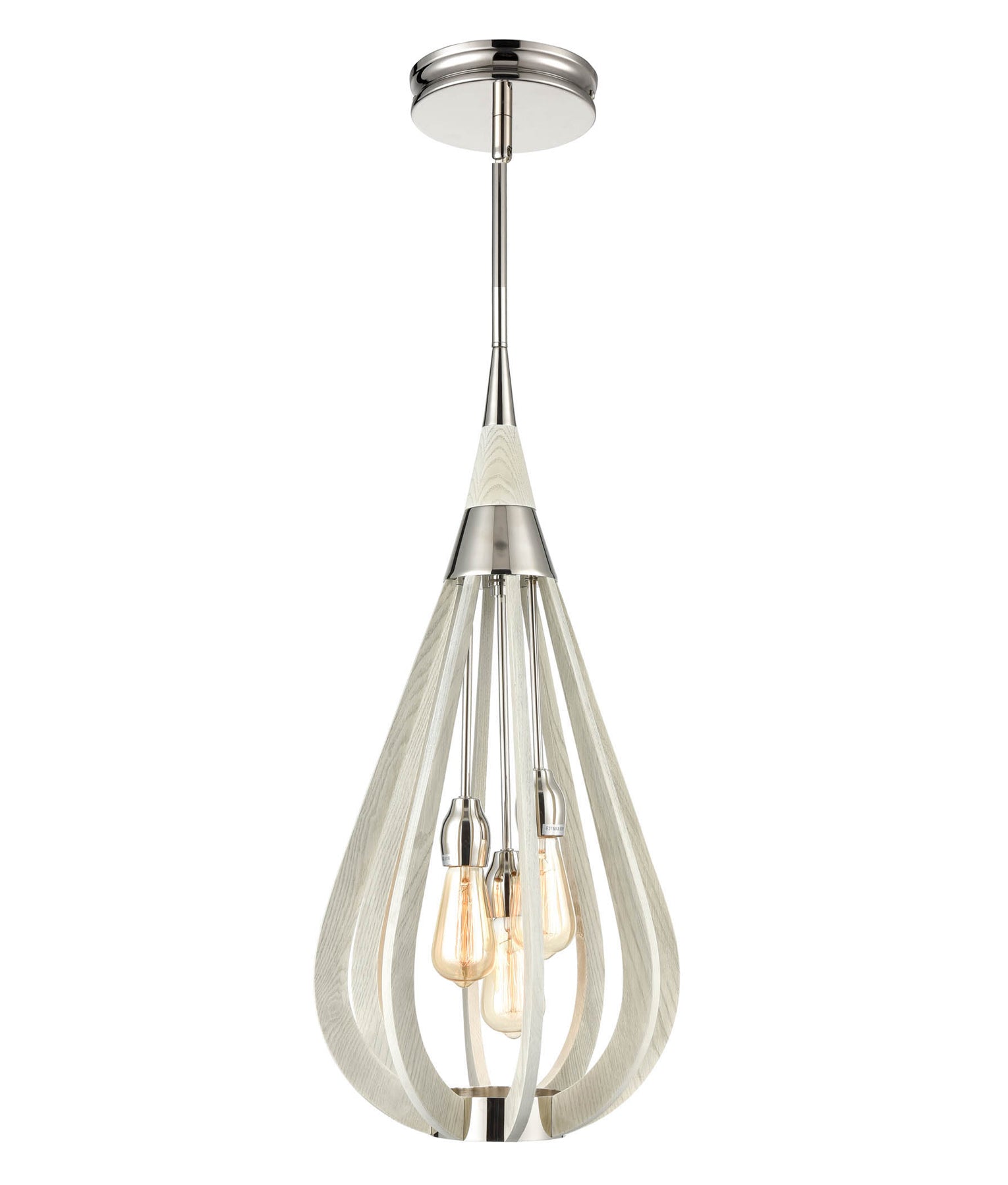 BONITO: Rustic Medium Taupe / Winter Moss Wood Tear Drop Pendant Light