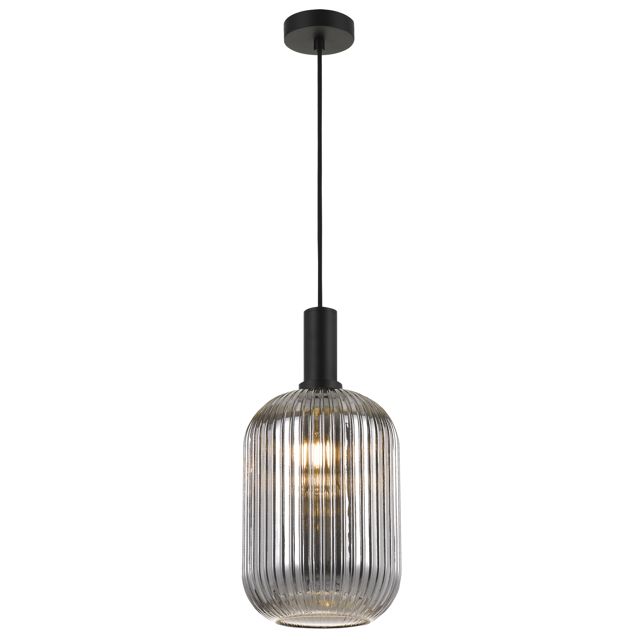 Bonura 20 Nickel/Clear or Black/Smoke Glass Pendant