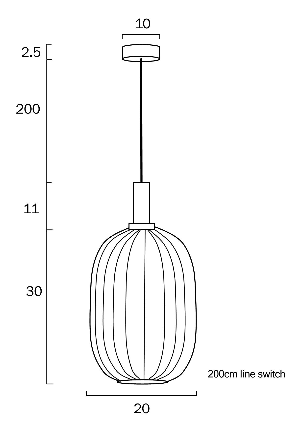 Bonura 20 Nickel/Clear or Black/Smoke Glass Pendant