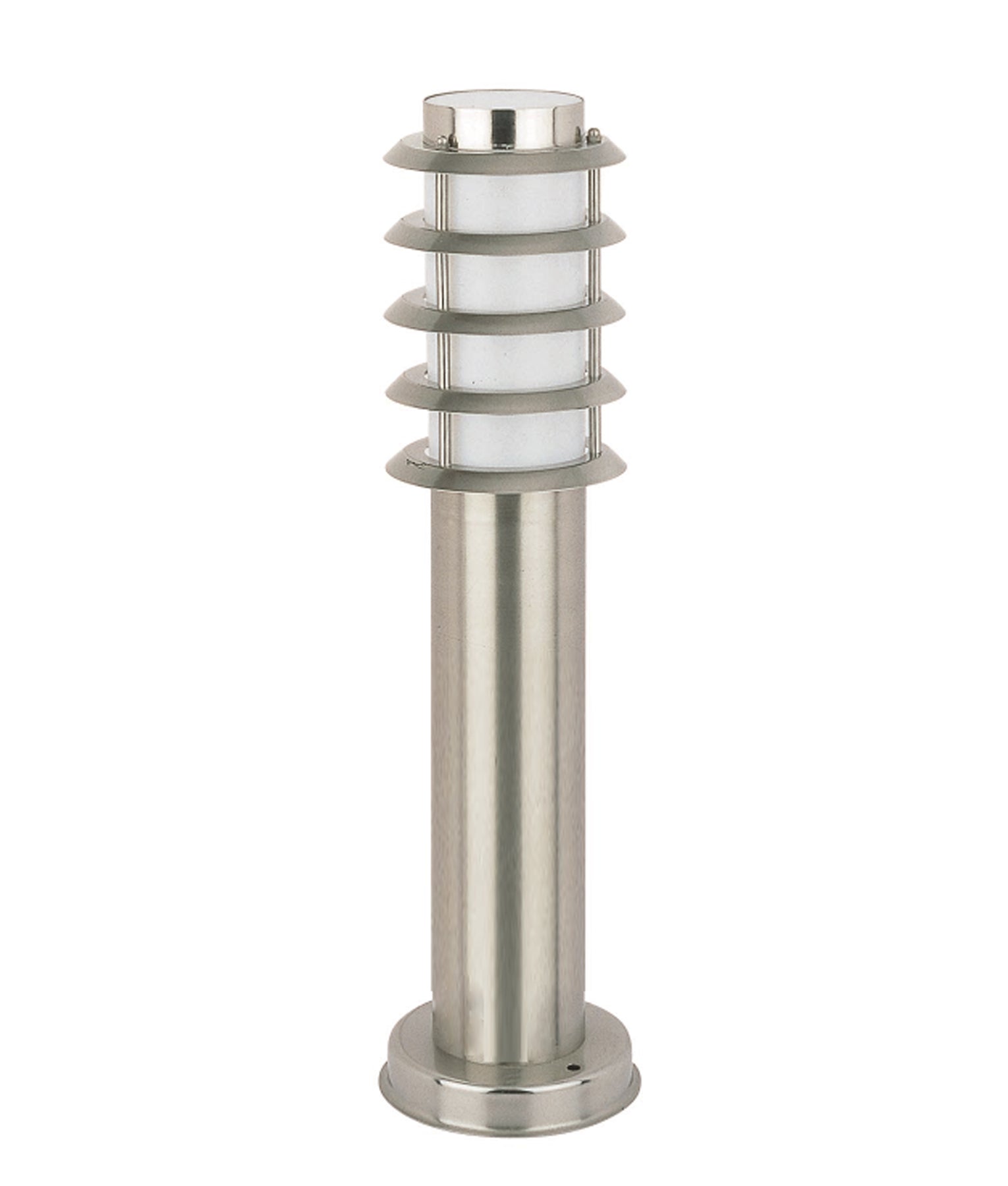 BORDA: E27 Surface Mounted Louvred Stainless Steel Bollard Lights IP44