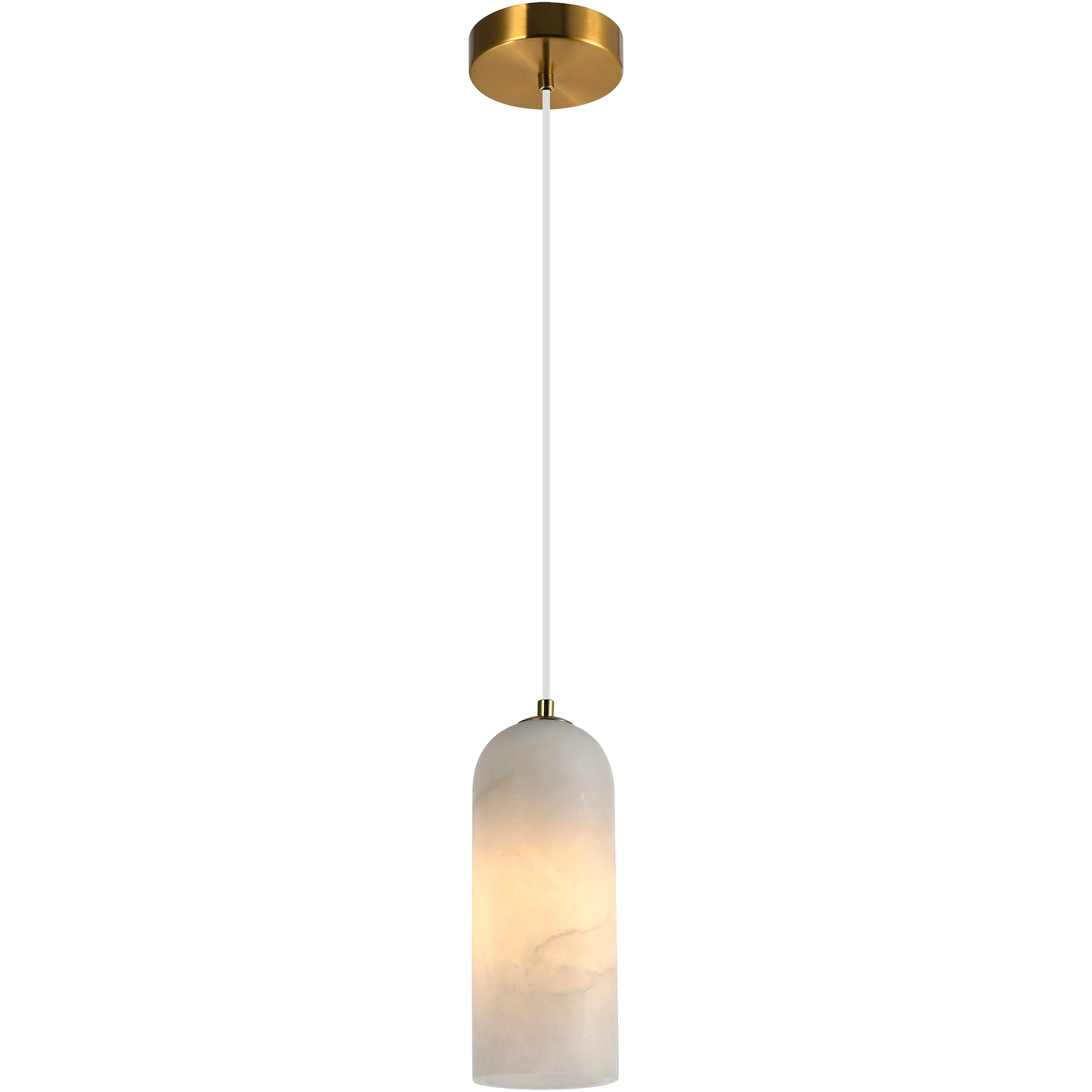 Bower Alabaster & Brass E27 100mm Pendant