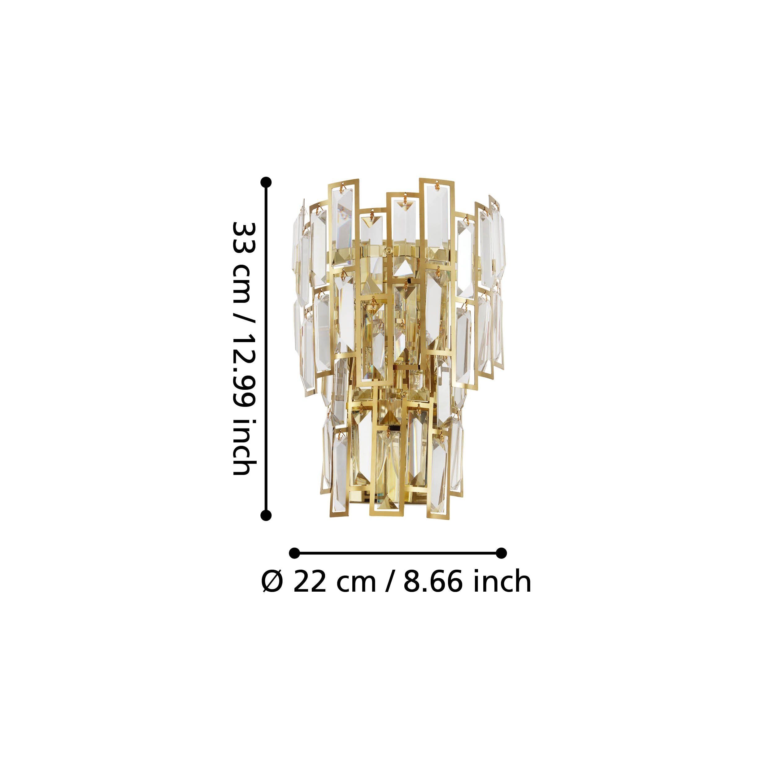 Calmeilles Wall Light 3X25W E14 Brass/Crystal
