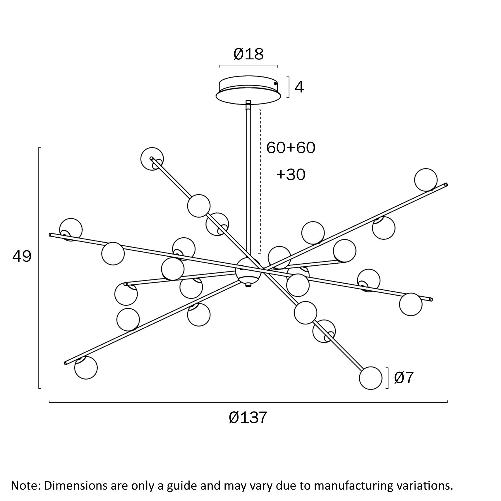 Captiva Black/Opal or Antique Gold/Opal 72W 3000K 24 Light Pendant