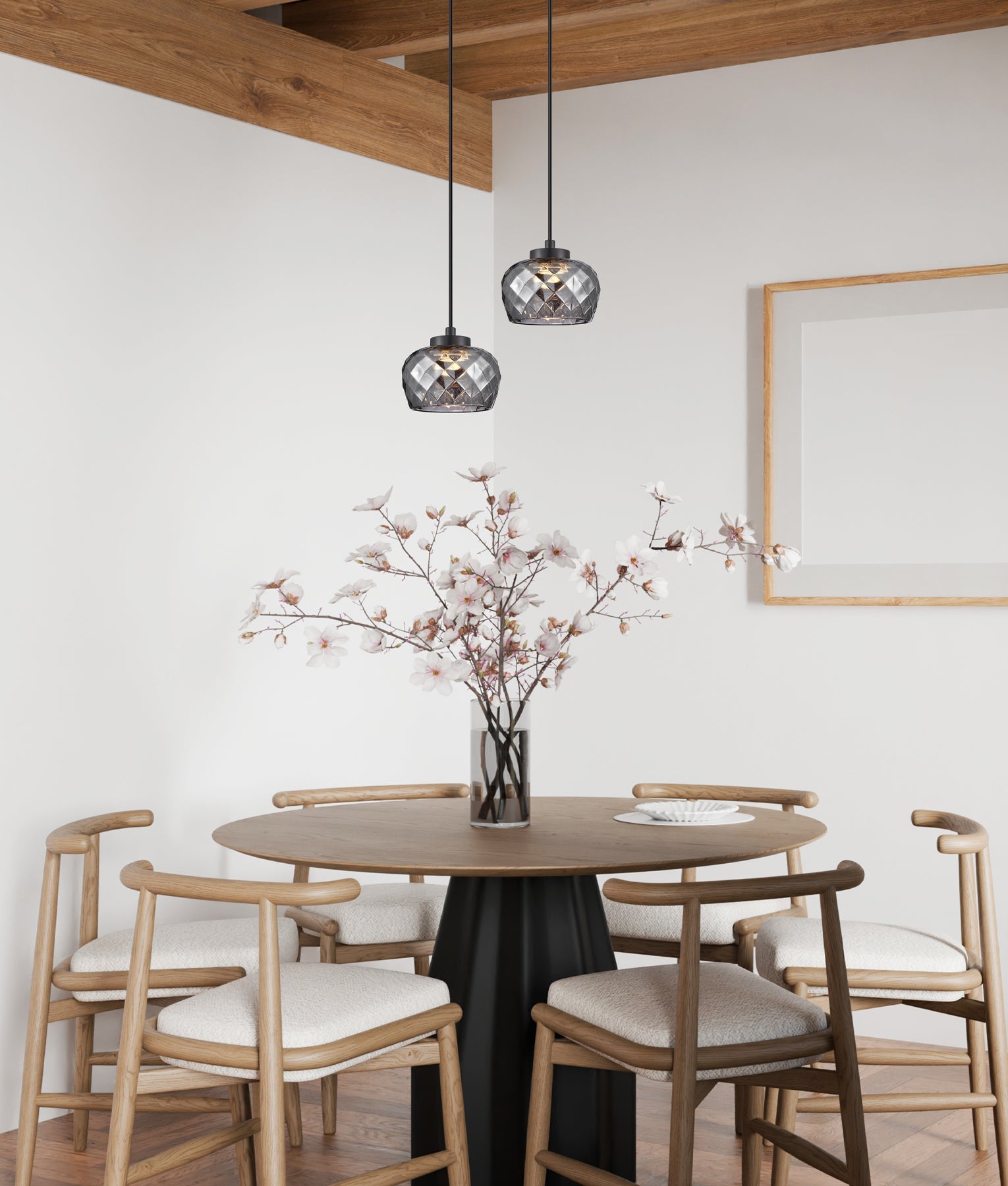 CARAMELLE: Interior LED Tri-CCT Glass with Segments Ellipse Pendant Lights