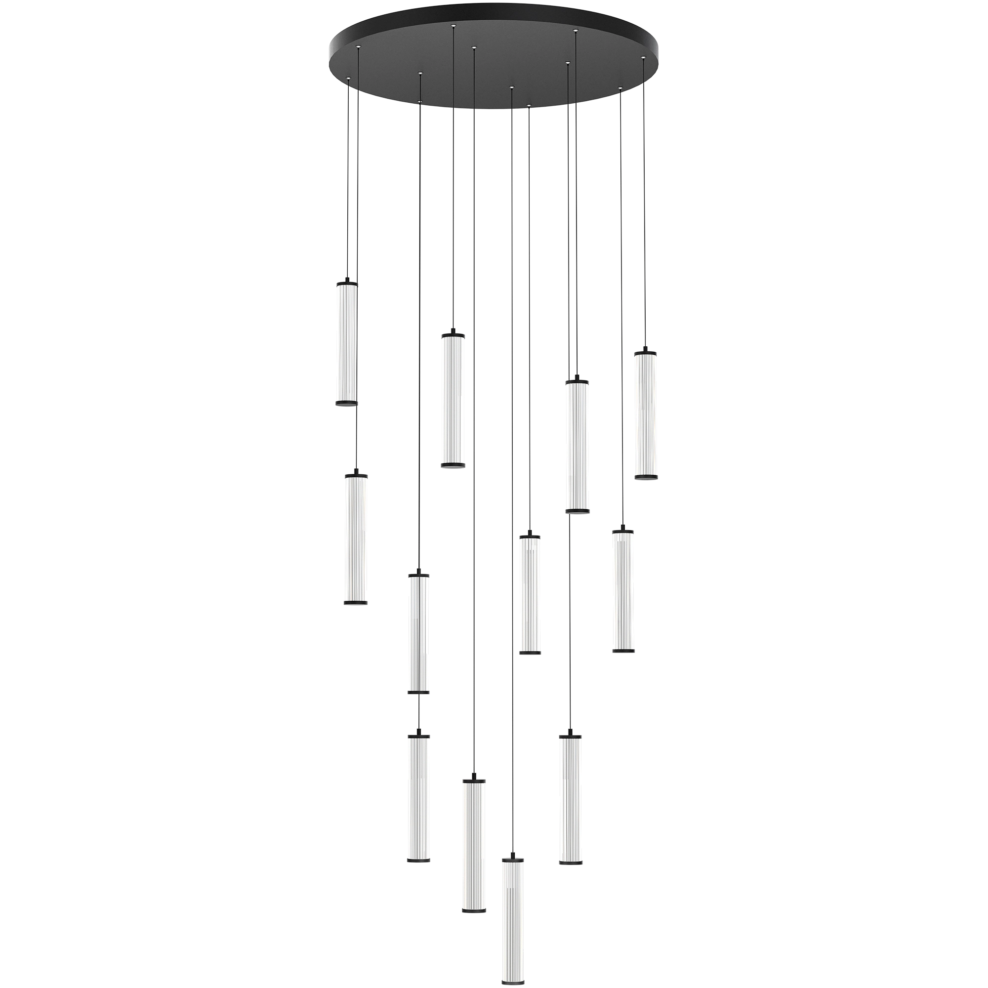 Charm Black with Black Cord 120W 12 Light CCT LED Cluster Pendant