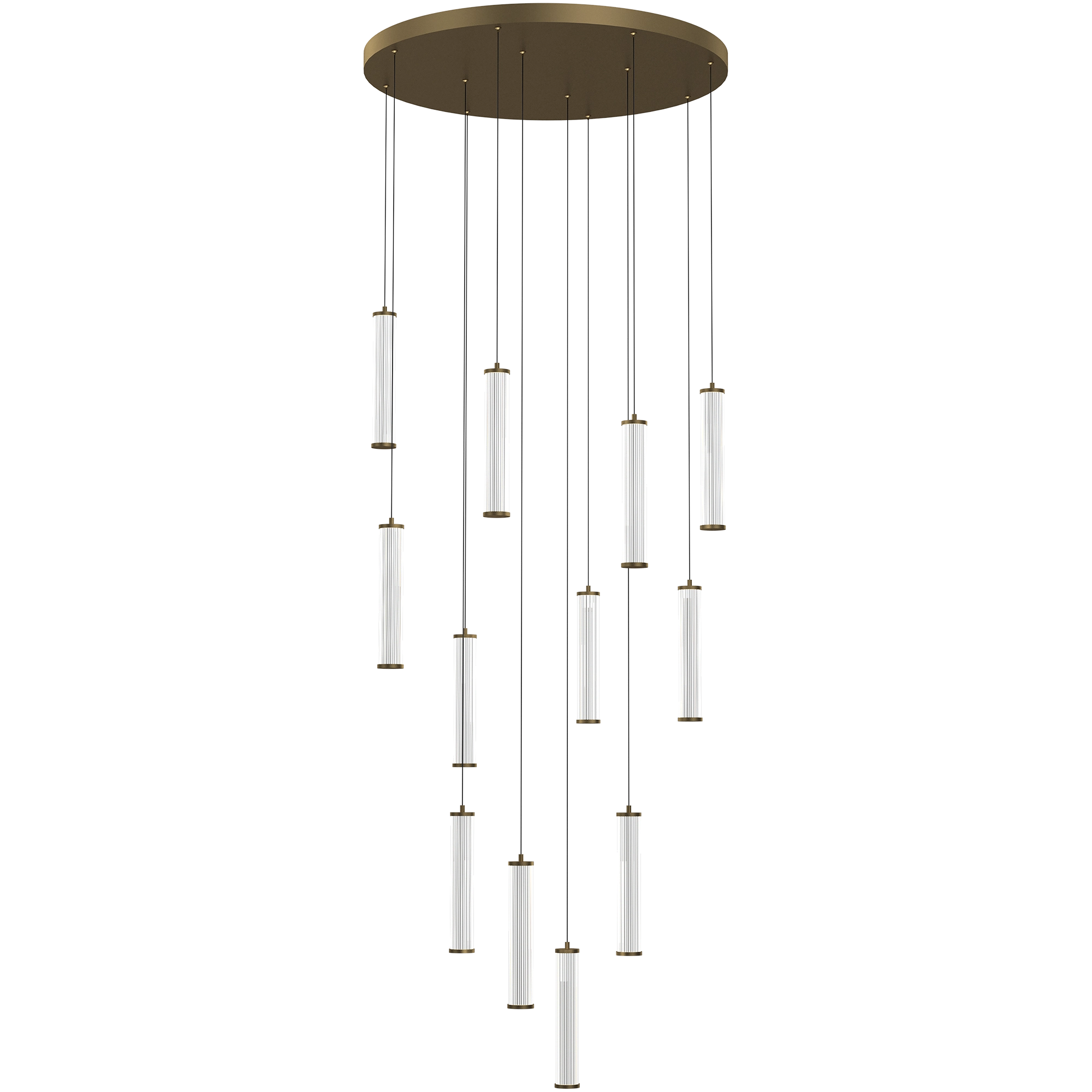 Charm Brass with Clear Cord 120W 12 Light CCT LED Cluster Pendant