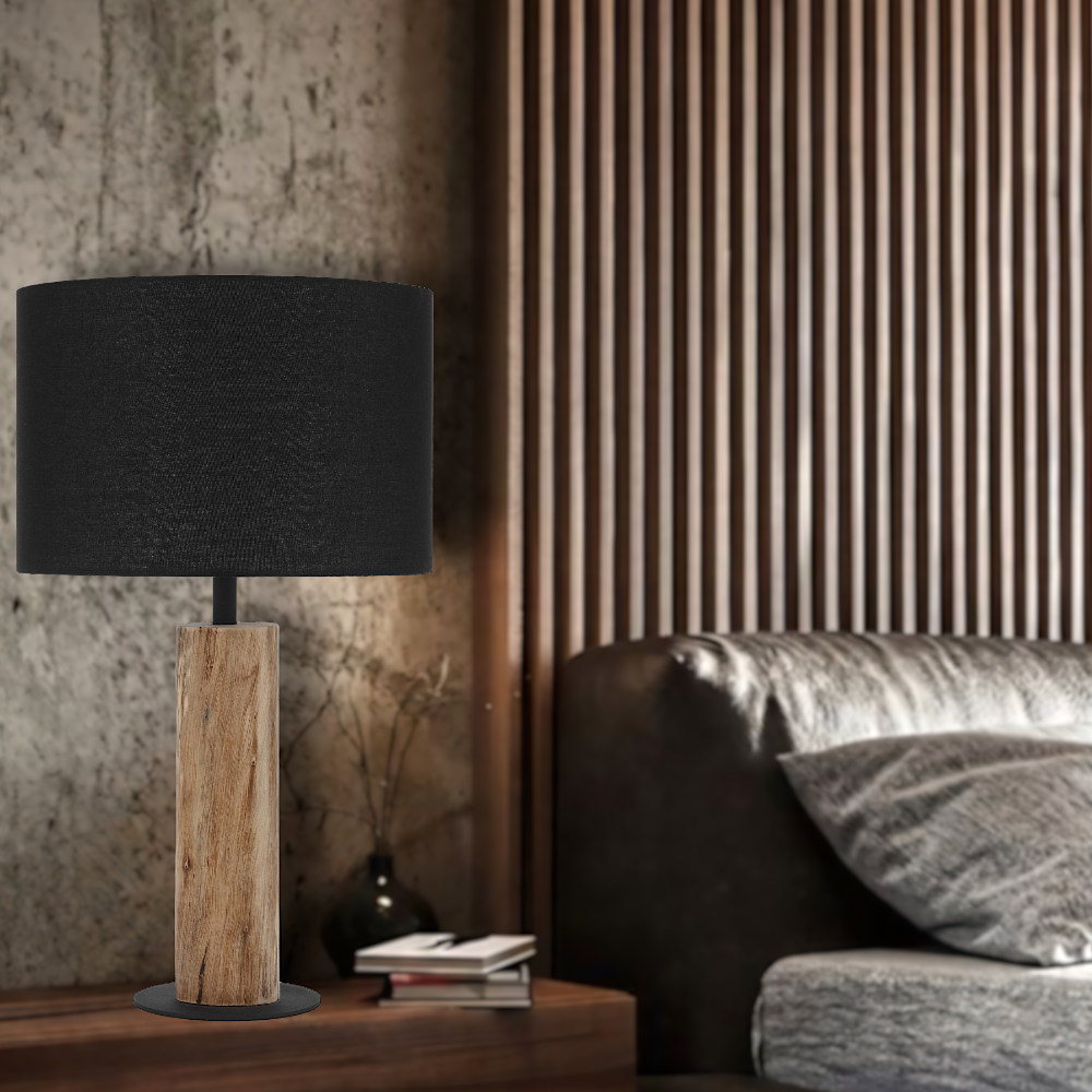 Chad Wood & Black Table Lamp