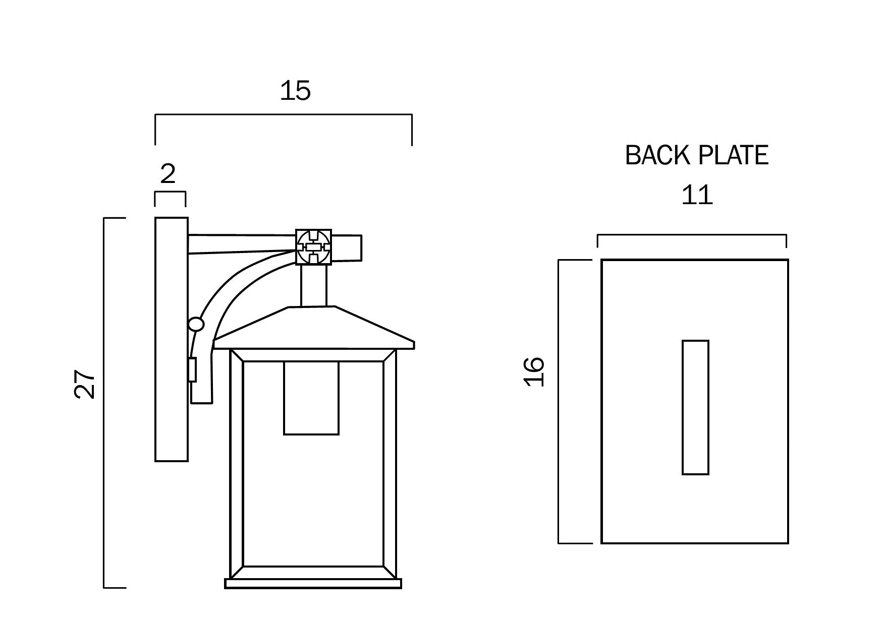 Coby 15 Brass or Black & Clear Glass IP43 Solid Brass Exterior Wall Light