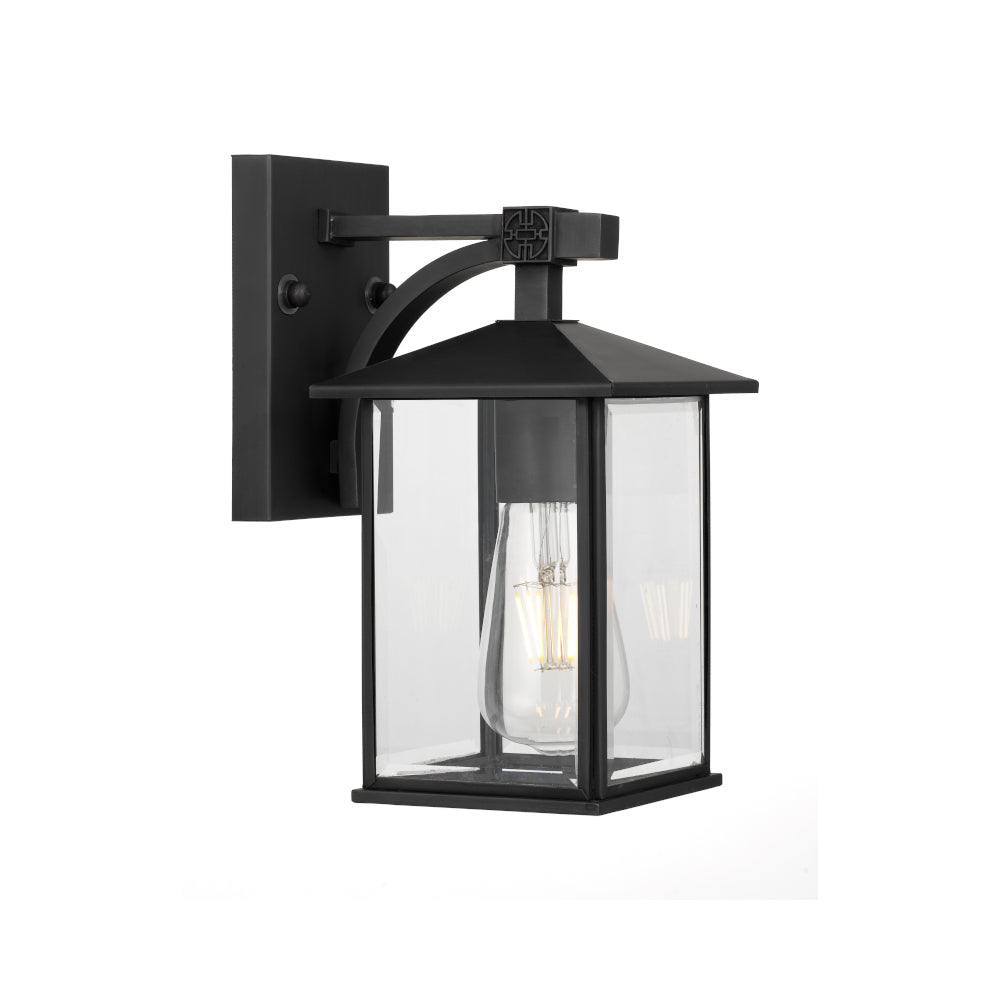 Coby 15 Brass or Black & Clear Glass IP43 Solid Brass Exterior Wall Light