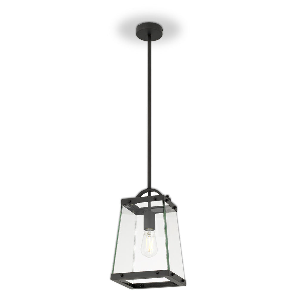 Colair Brass or Black 1 Light Solid Brass Pendant