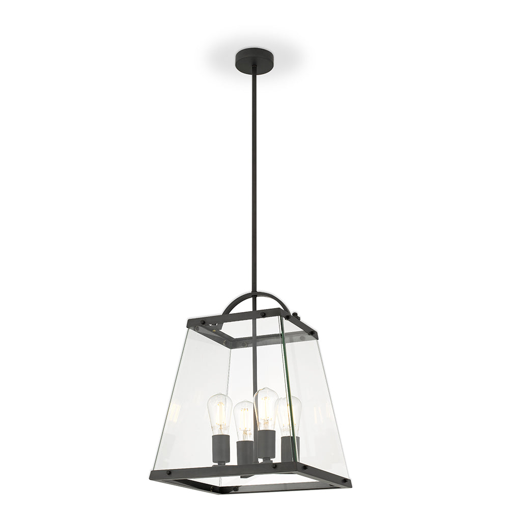 Colair Brass or Black 4 Light Solid Brass Pendant