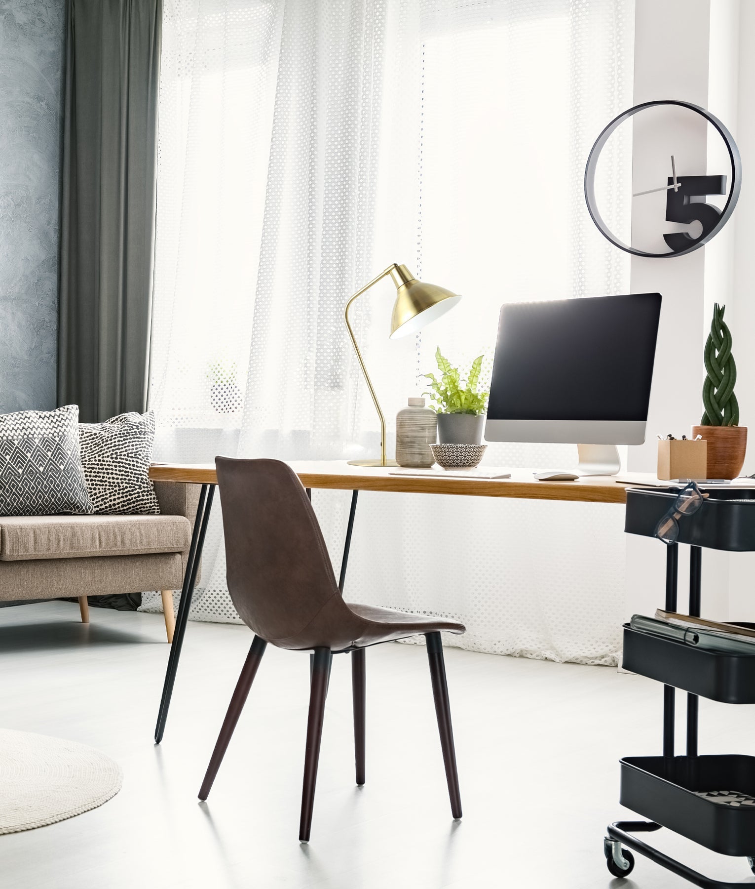 COLLO: Cone Shade with Antique Brass Highlight Table Lamps