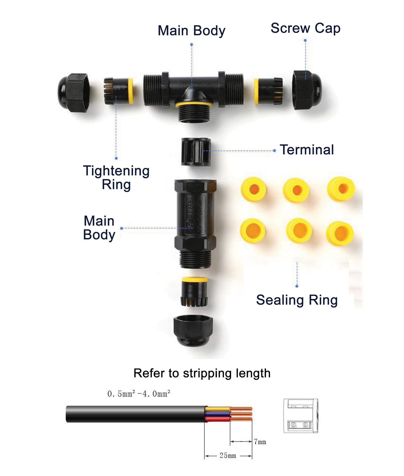 CONN006-007: Waterproof Connector IP68