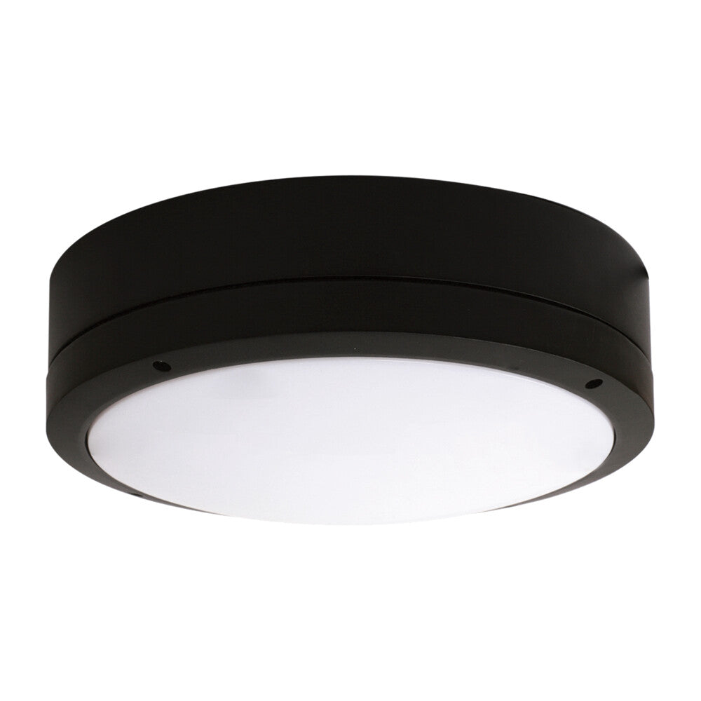 Cooper LED Tri-Colour Bunker 265mm Diameter 16Watt 3/4/5.7K IP65 IK10 Black
