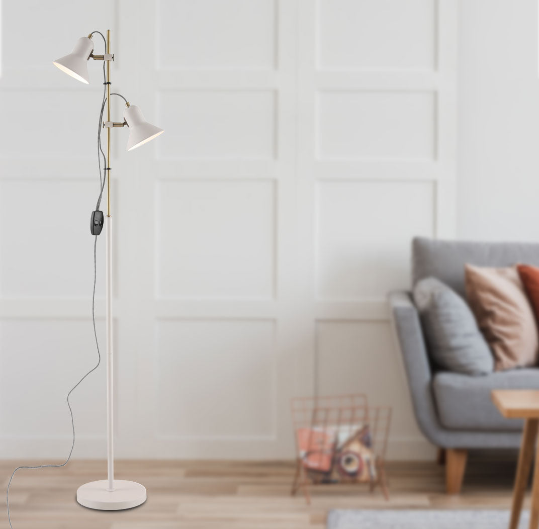 Corelli Adjustable 2 Light GU10 Floor Lamp in 4 Colours