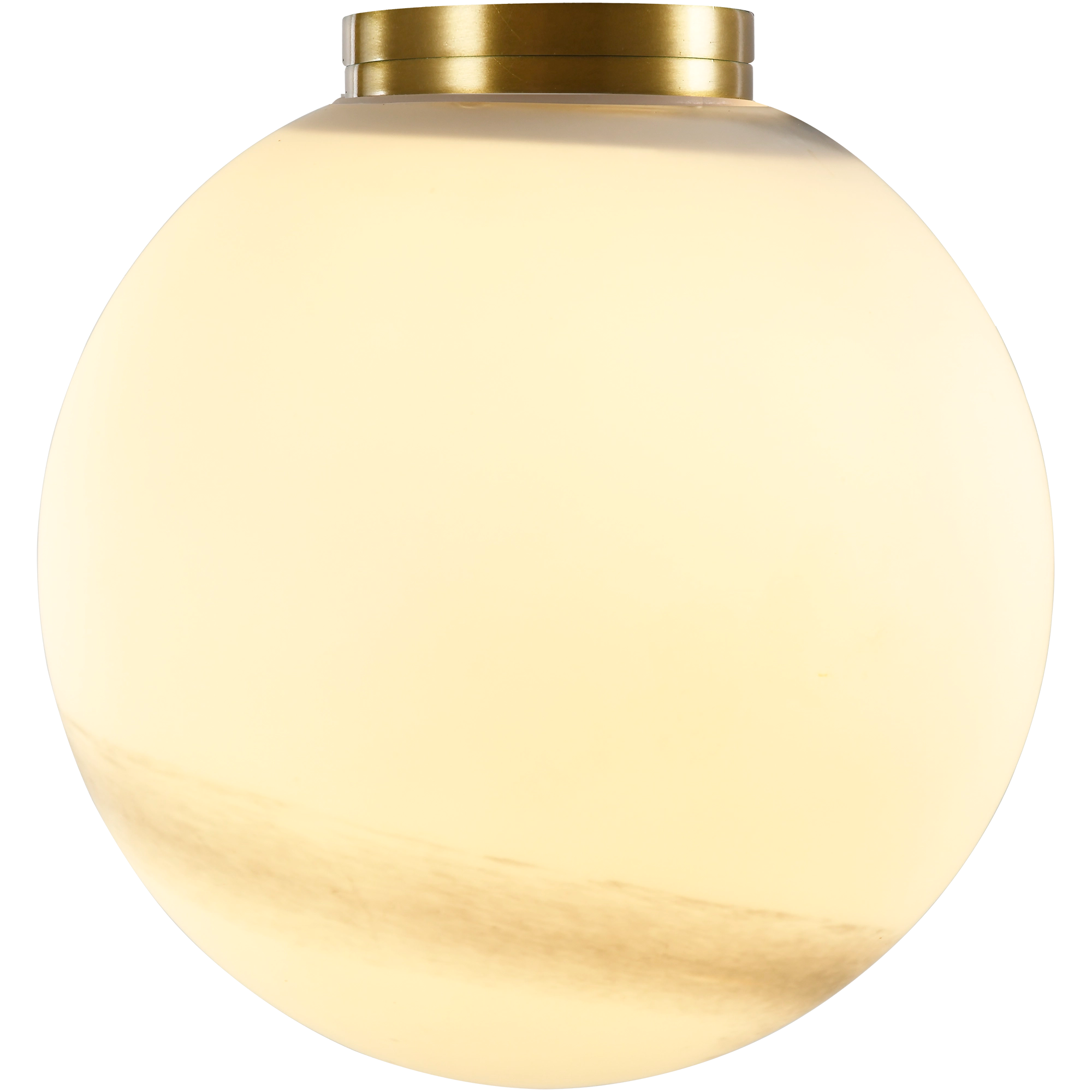 Crest Orb Ø140 Wall Light G9 Brass with Alabaster IP44