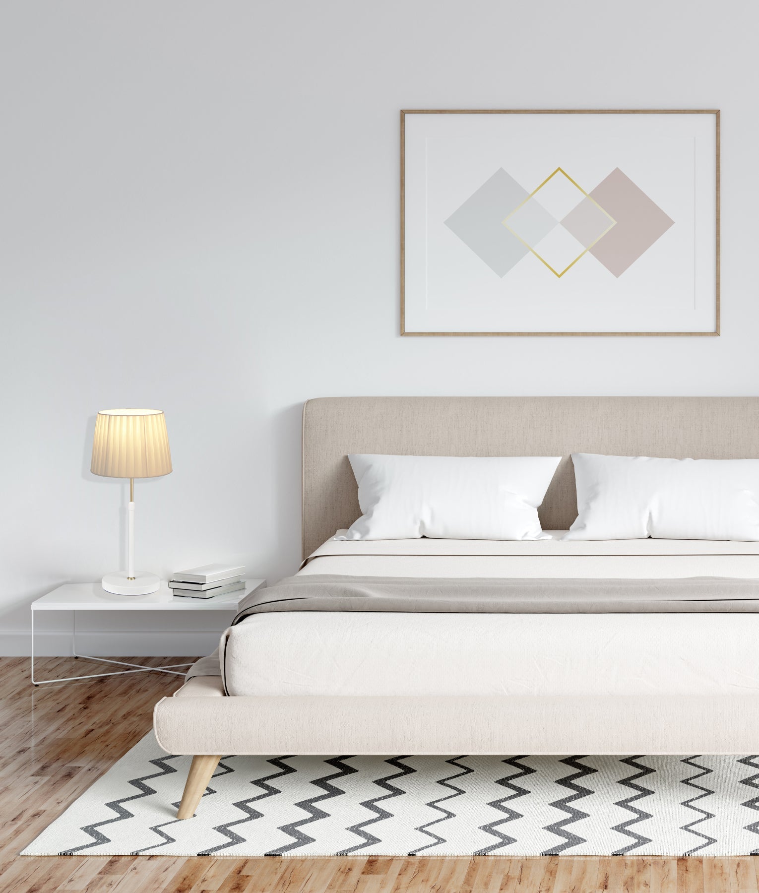 CRECER: Interior Slanted Pleated Shade Height Adjustable Table Lamps