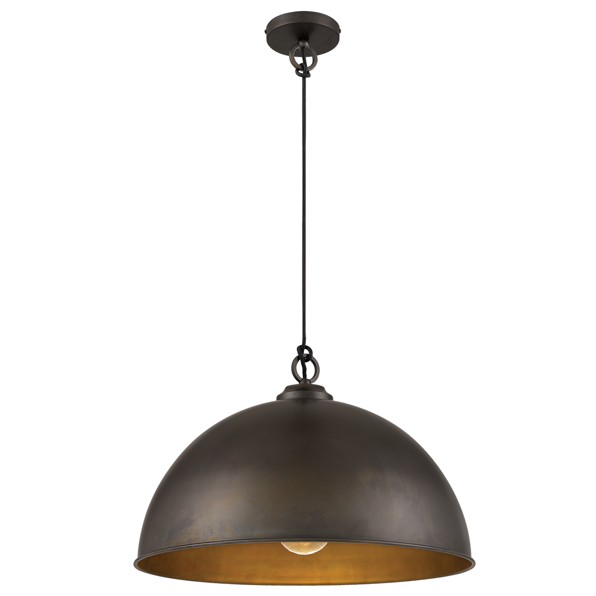 Cassidy 1 Light E27 Dome Pendant Weathered Iron