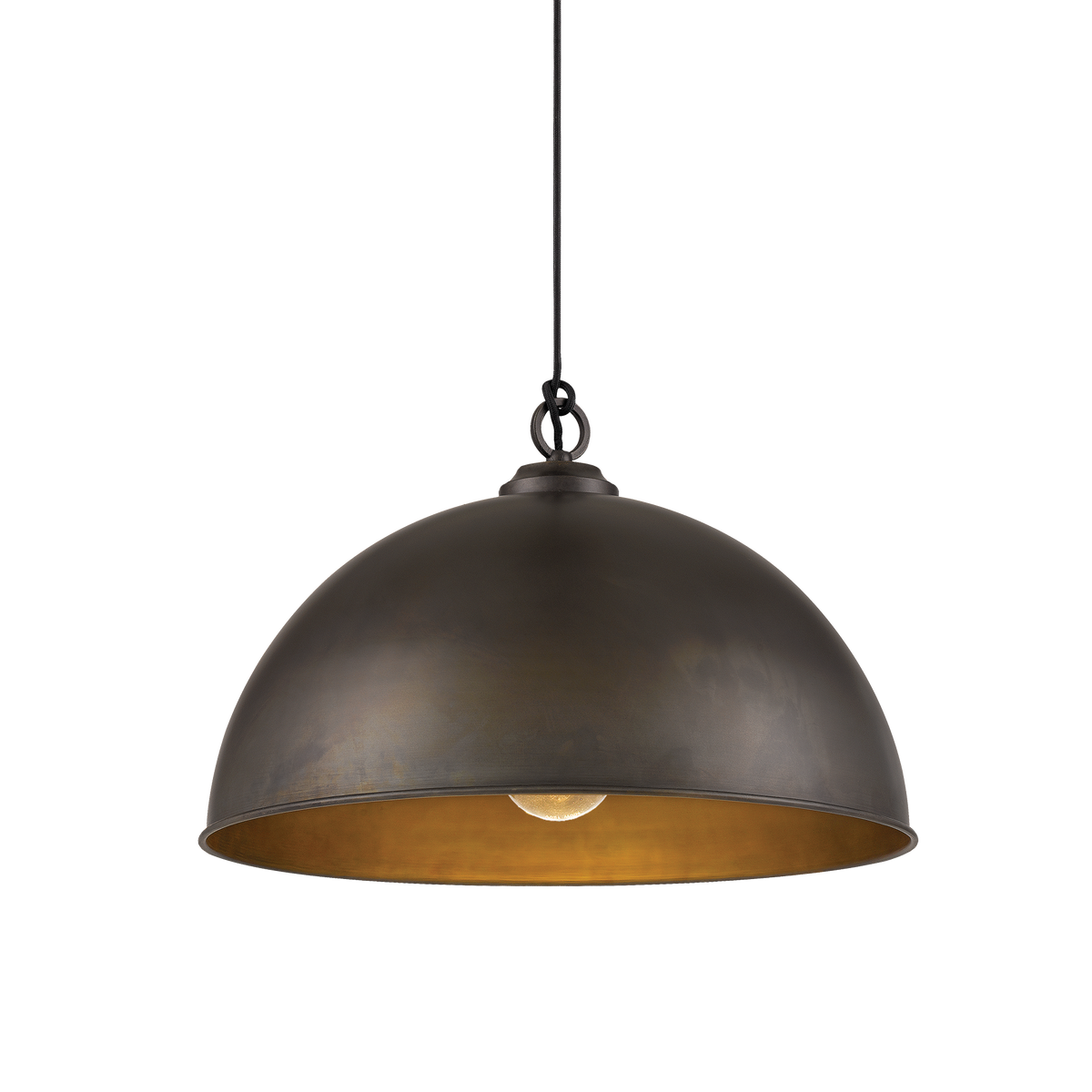 Cassidy 1 Light E27 Dome Pendant Weathered Iron