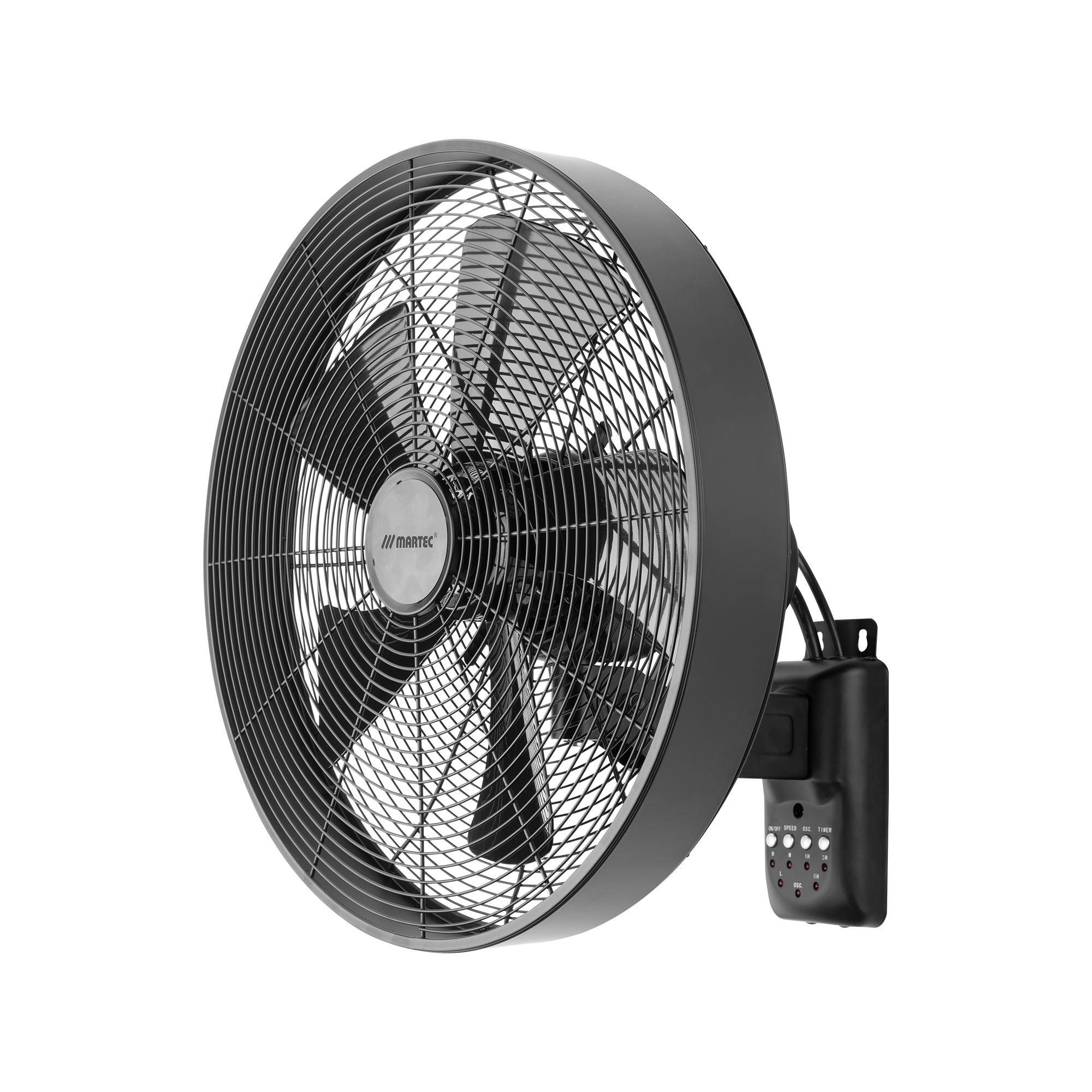 Como 400mm 16" 3 Speed Remote 55W AC Wall Fan