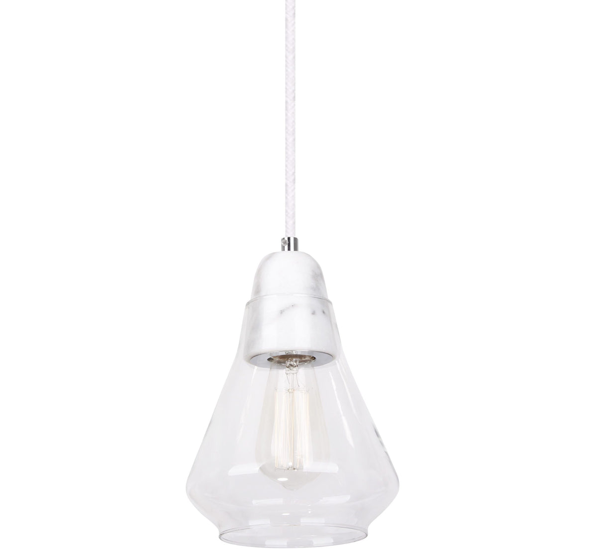 Ellise tulip glass pendant with marble canopy