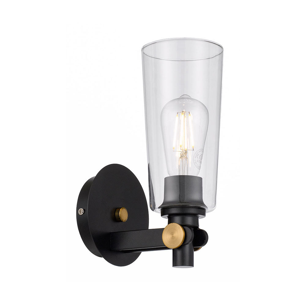 Delmar Black/Opal, Black/Clear or Antique Gold/Opal Wall Light