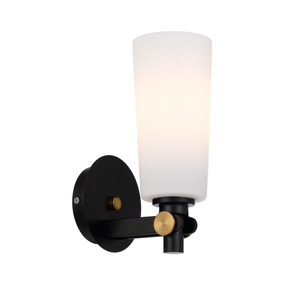 Delmar Black/Opal, Black/Clear or Antique Gold/Opal Wall Light