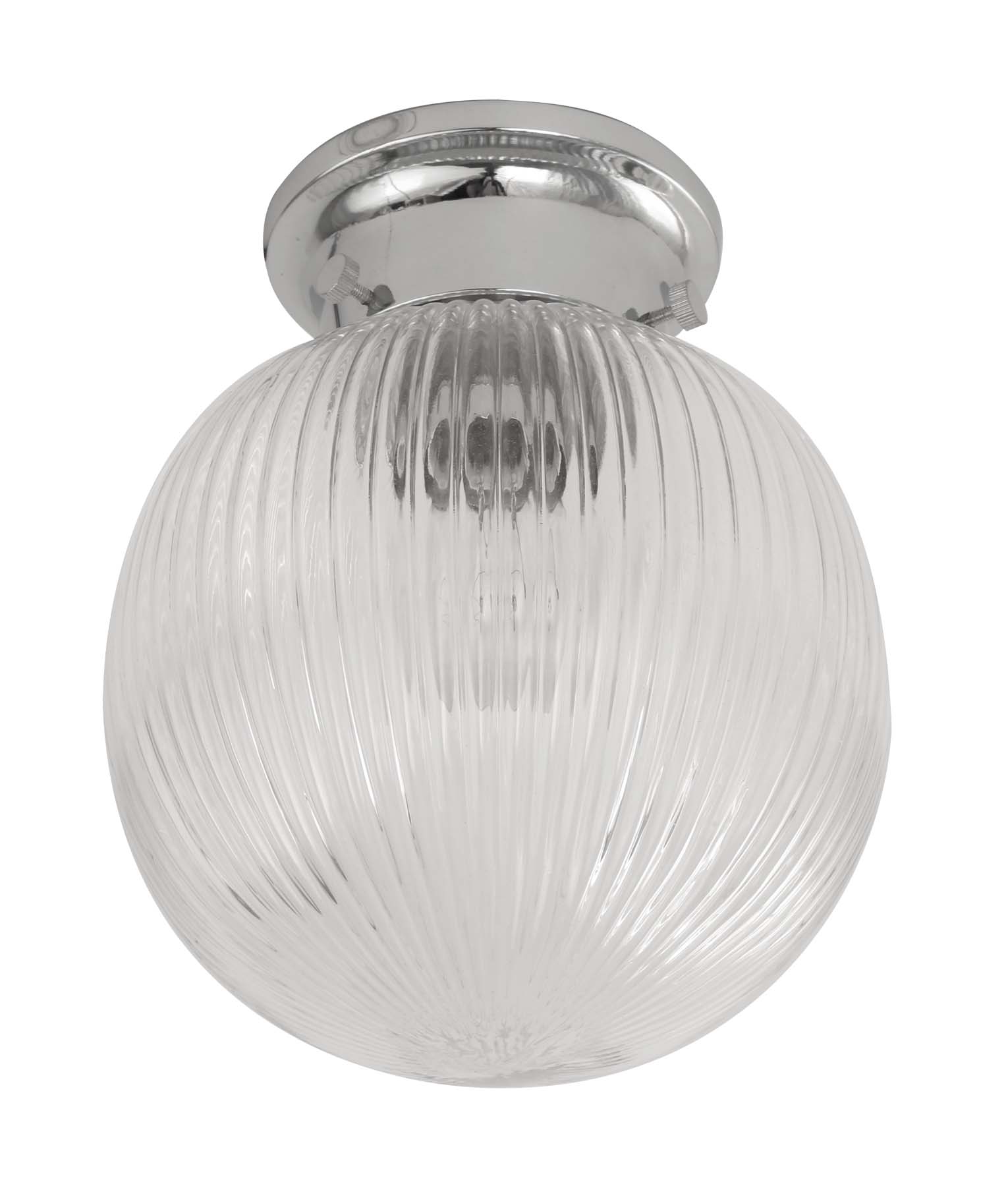 D.I.Y. Batten Fix Ceiling Lights - Large Spherical Ribbed Shape Fixtures