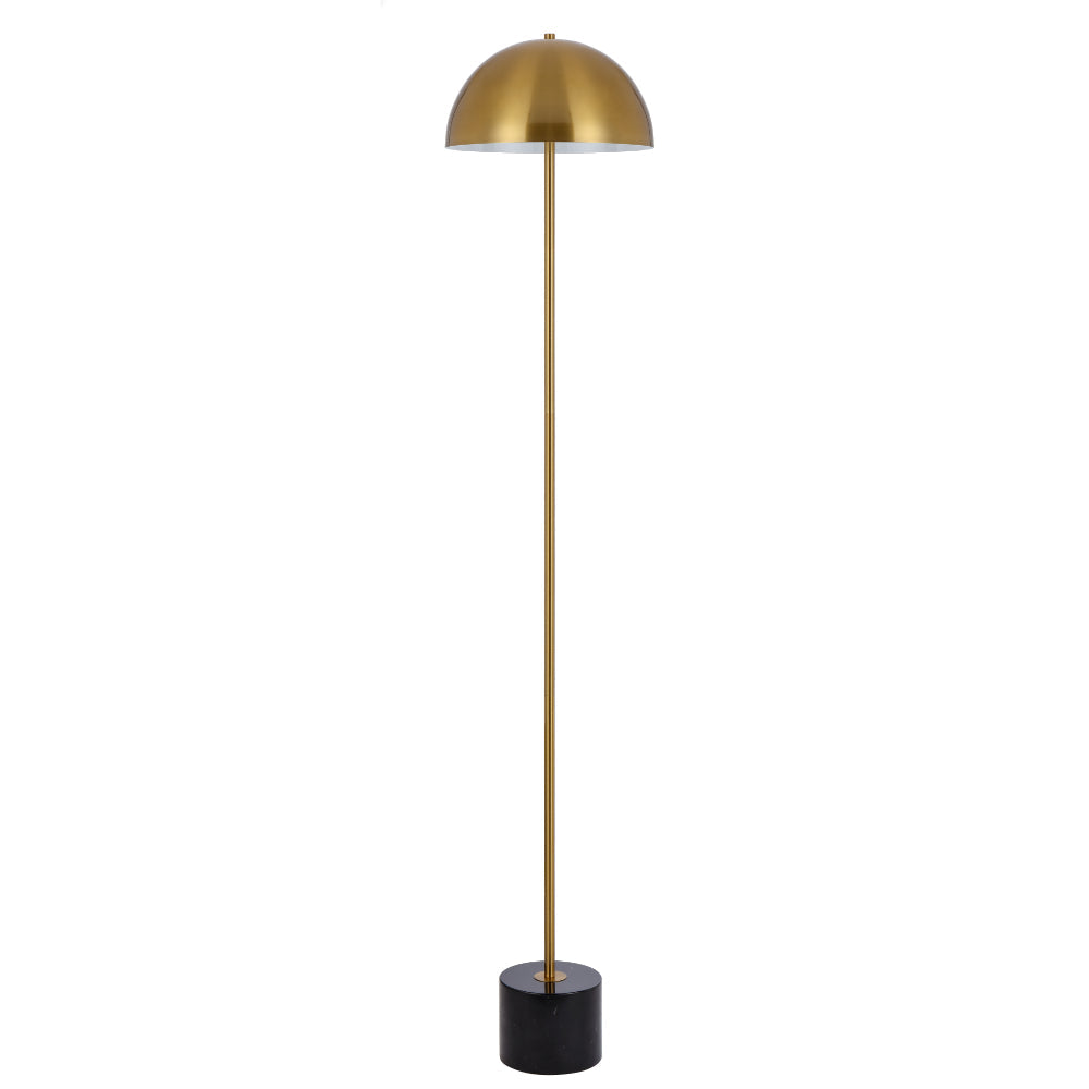 Domez Metal Dome with Terrazzo or Marble Base Floor Lamp in 4 Colour Options