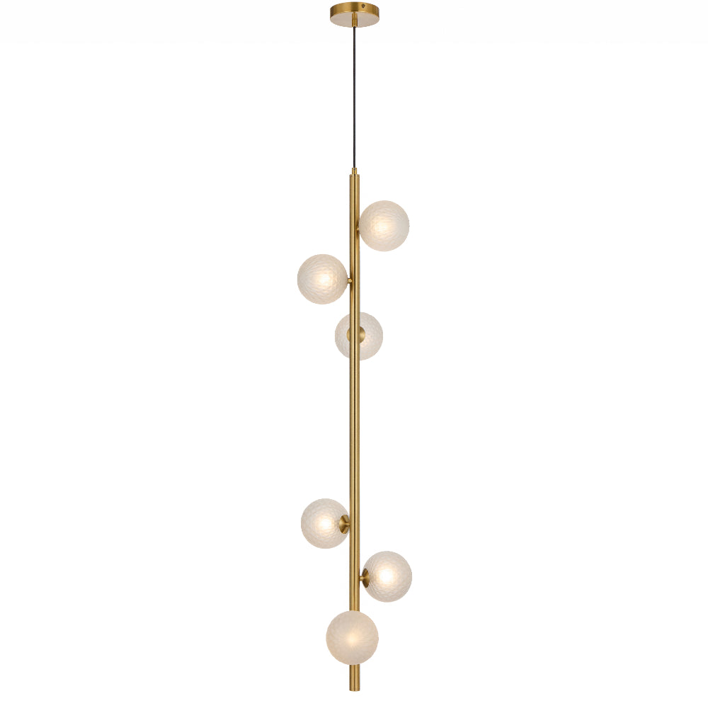 Elson Antique Gold 6 Light Pendant - Choice of 6 Glasses