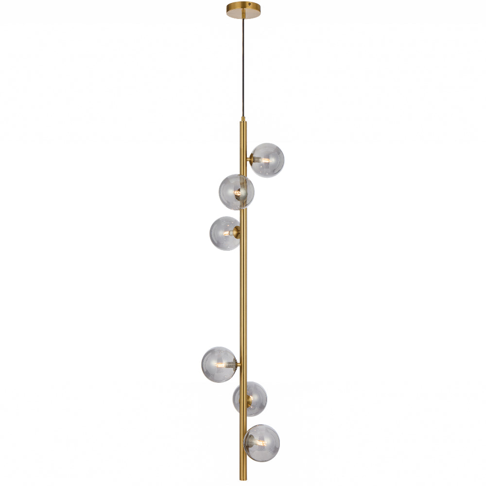 Elson Antique Gold 6 Light Pendant - Choice of 6 Glasses