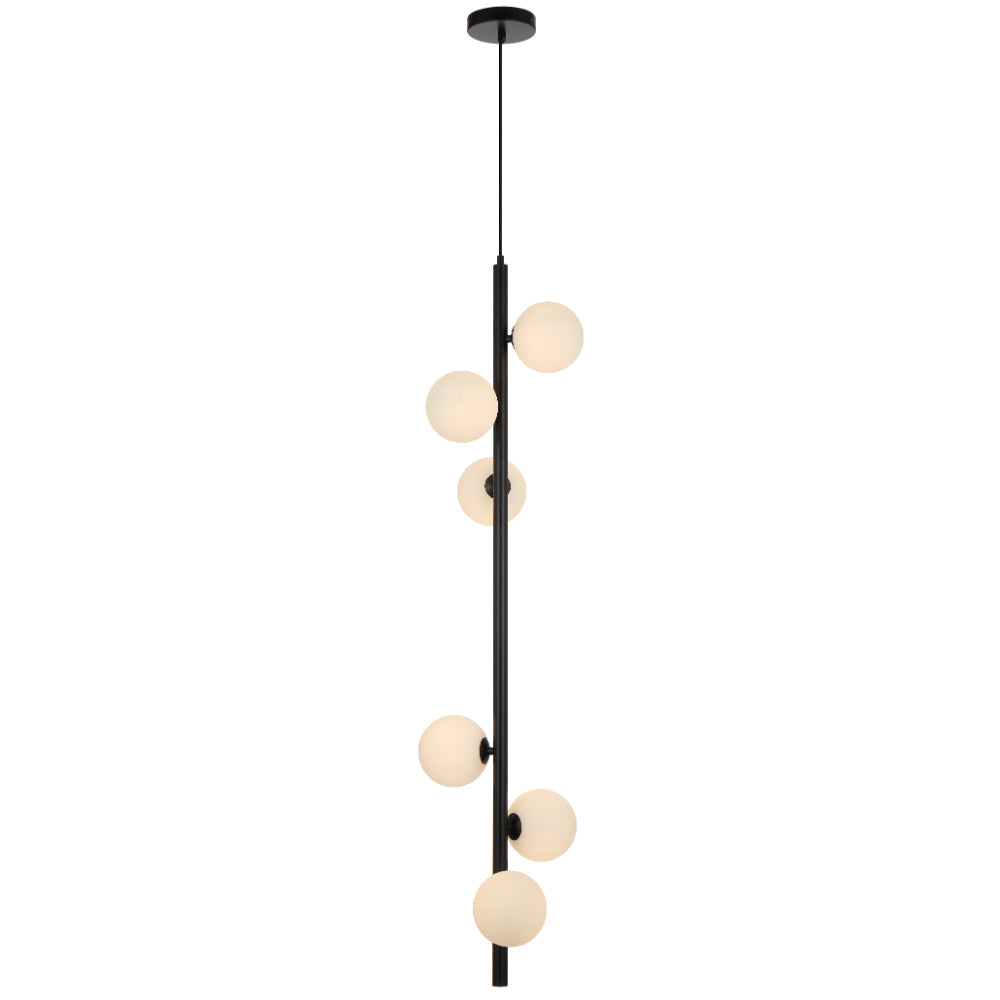 Elson Black 6 Light Pendant - Choice of 6 Glasses