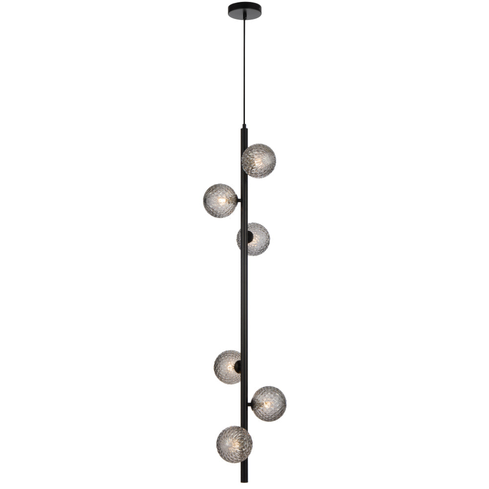 Elson Black 6 Light Pendant - Choice of 6 Glasses