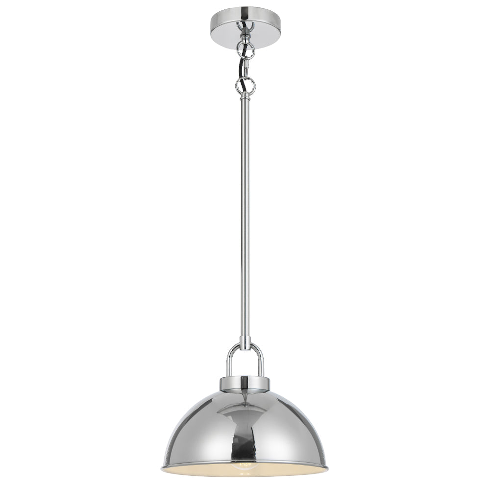 Emerson Black, Nickel, Antique Gold or Chrome 25cm Pendant