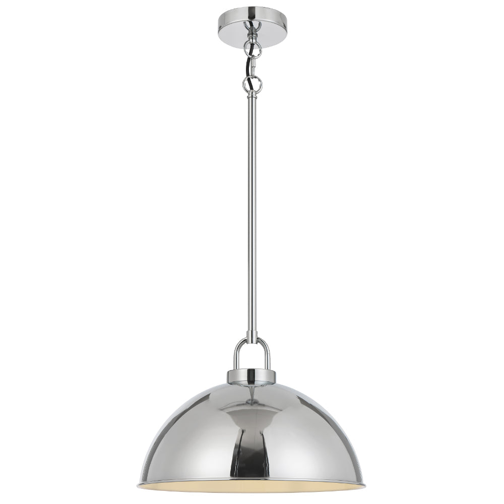 Emerson Black, Nickel, Antique Gold or Chrome 35cm Pendant