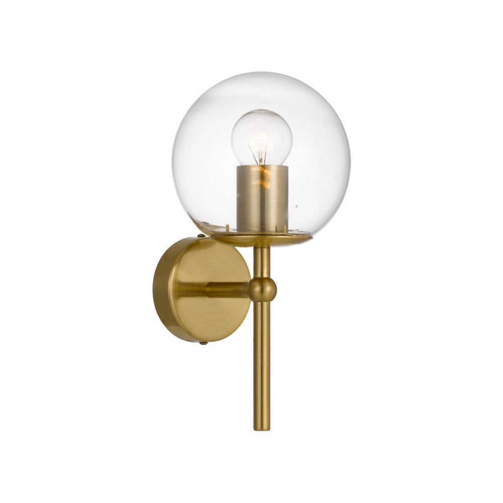 Eterna 1 Light Black/Opal or Clear Glass, Antique Gold/Opal or Clear Glass Wall Light