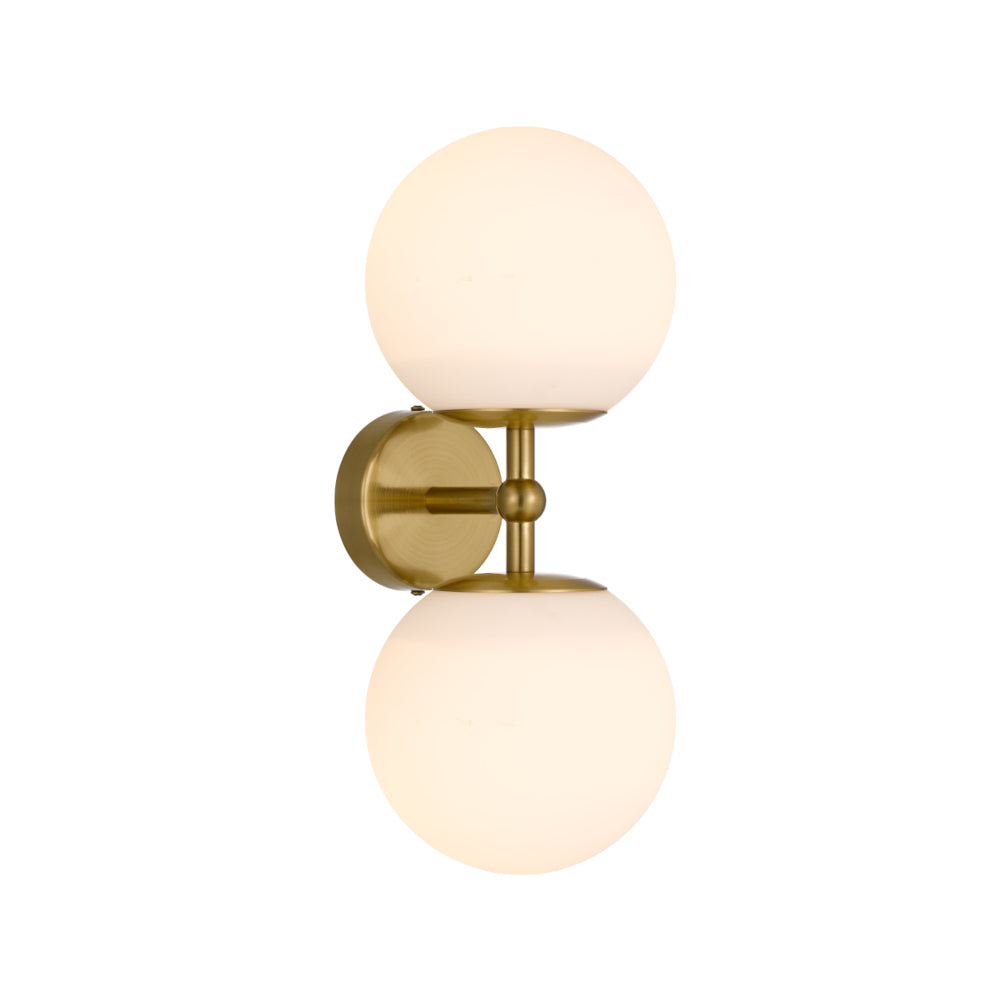 Eterna 2 Light Black/Clear, Antique Gold/Opal or Antique Gold/Clear Wall Light