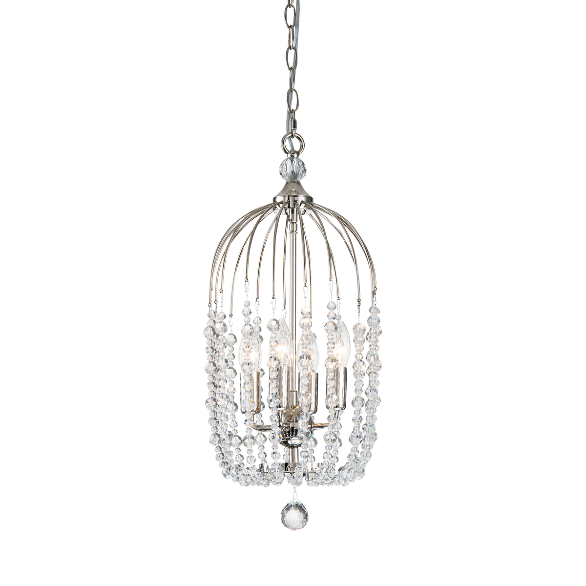 Evelyn 4 Light 24cm E14 Crystal Basket Chandelier Black