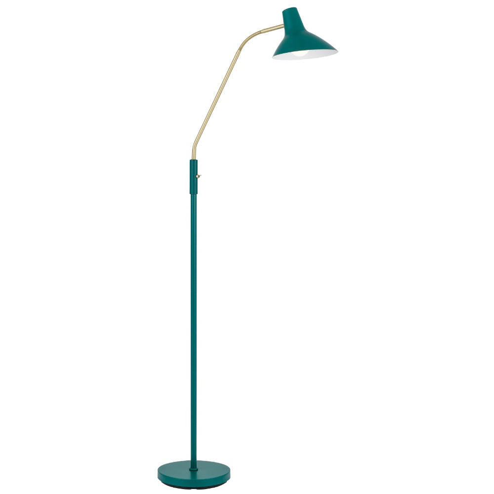 Farbon Yellow, White, Red, Green, Blue or Black with Brass Matt Floor Lamp