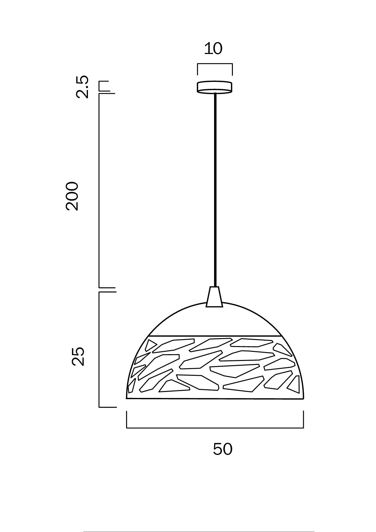 Farina 50 Bronze 50cm Dome Pendant